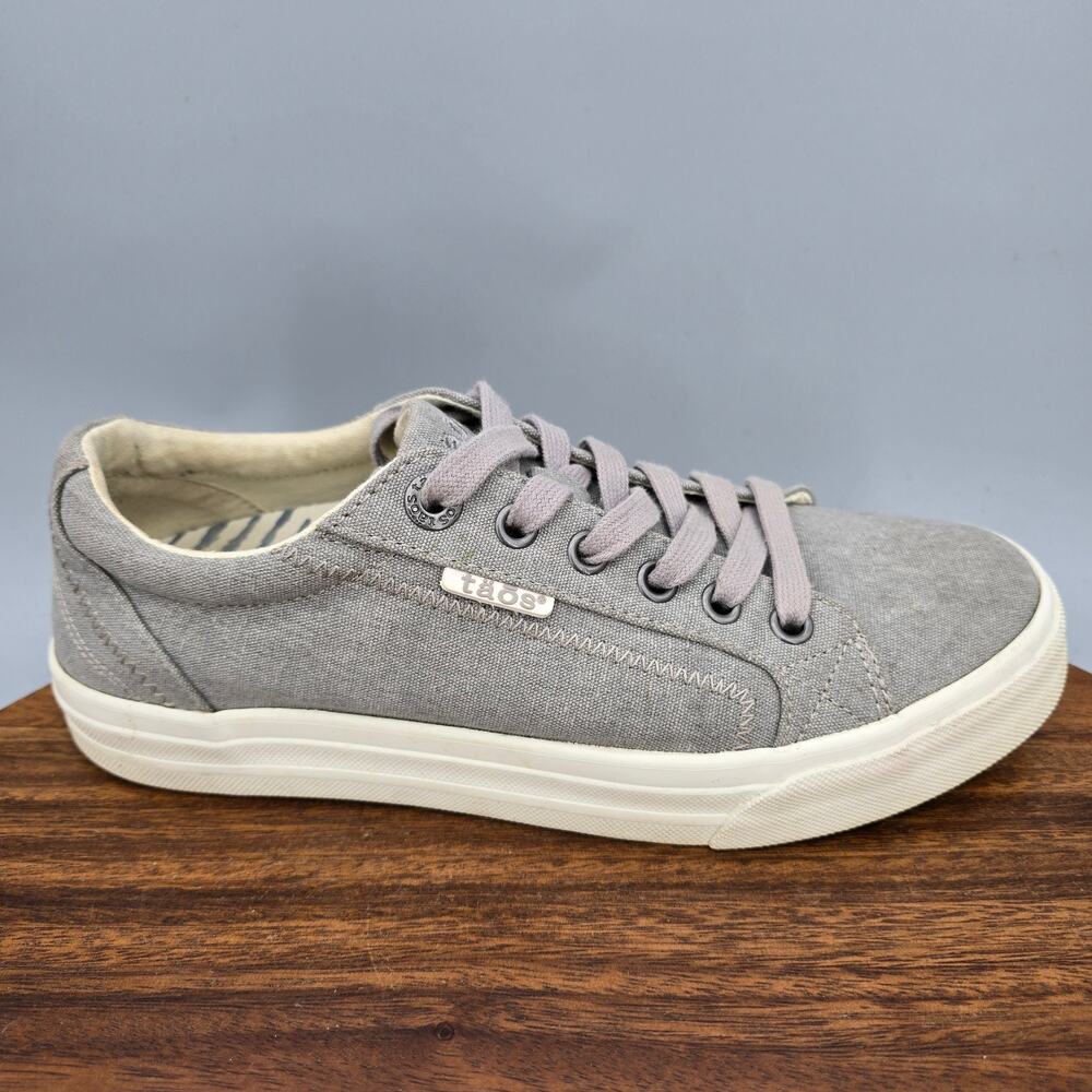 Taos Plim Soul Shoes Womens 7 Gray Canvas Casual Comfort Low Top Sneakers